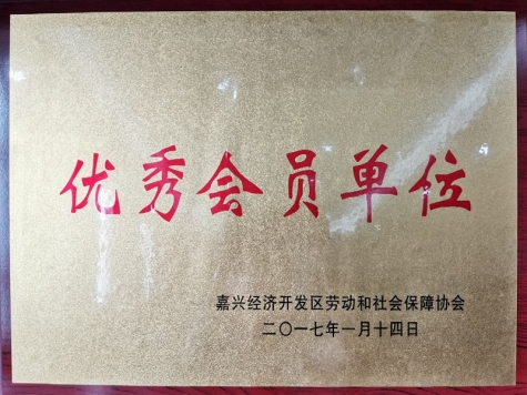 2016年嘉興經濟開發區勞動和社會保障協會優秀會員單位